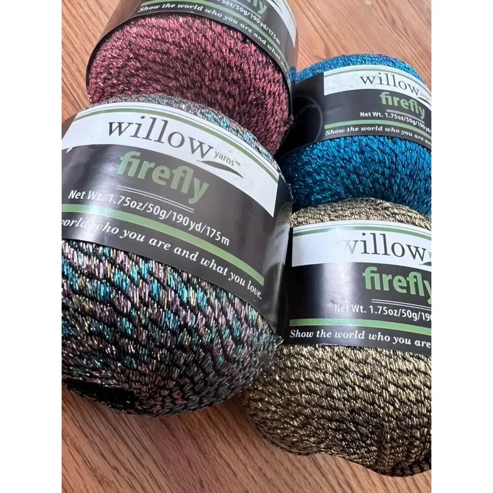 Discontinued Willow Yarns Firefly Metallic Ladder Yarn Lot (4 Skeins)